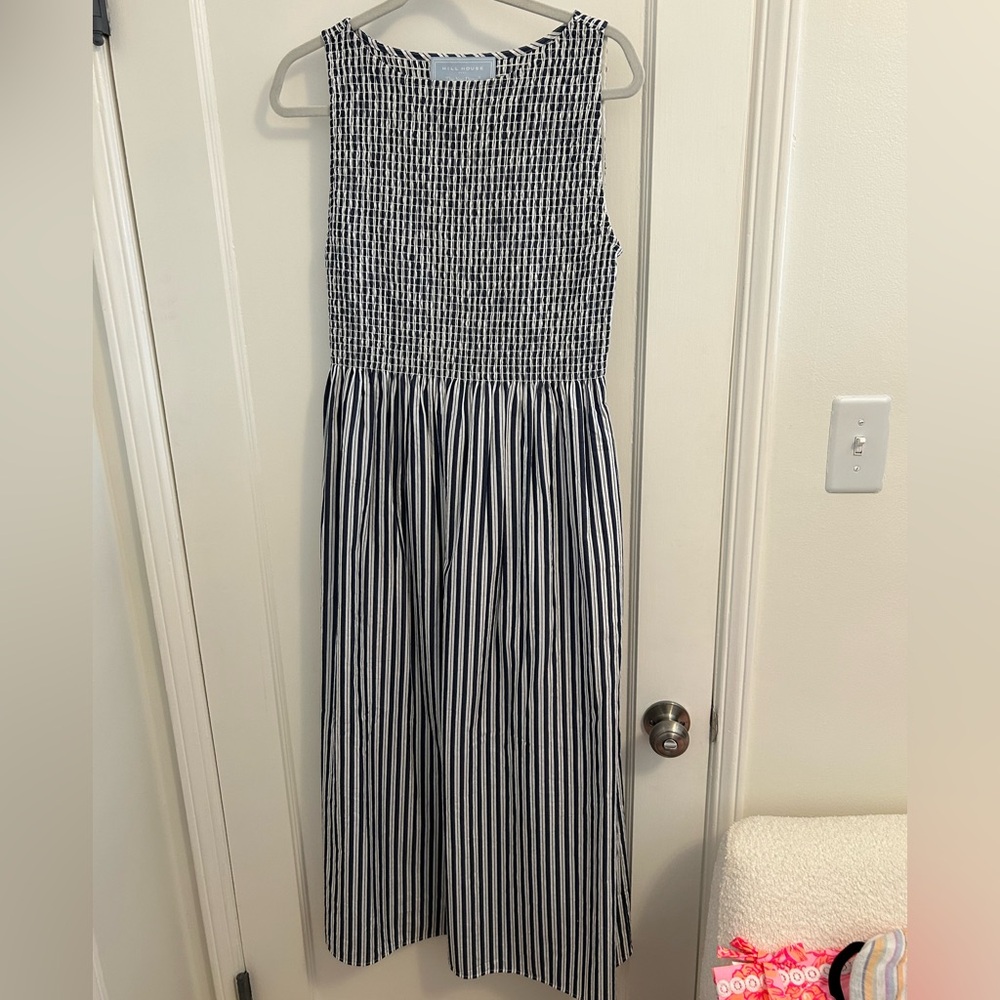 Hill house 
The Cosima Nap Dress - Navy Stripe